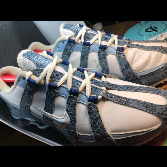 Womens Sz7 Nike SHOX Turbo Snakeskin Ice Blue - Picture 4 of 7